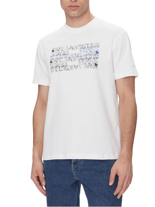 T-shirt uomo bianca in cotone bio Karl Lagerfeld jeans | A2M17038100